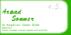 arpad sommer business card